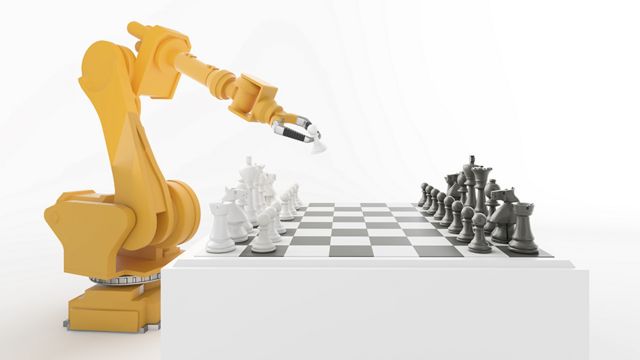 A machine playing chess